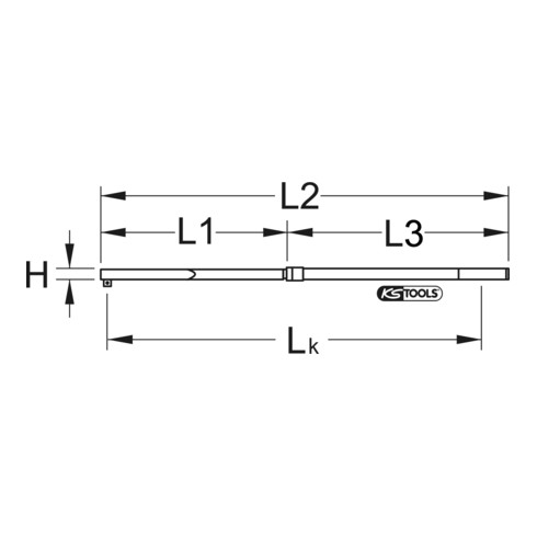 KS Tools 3/4"ALUTORQUEprecision-Drehmomentschlüssel, 140-760 Nm, Rechtsgang, Länge 719 mm