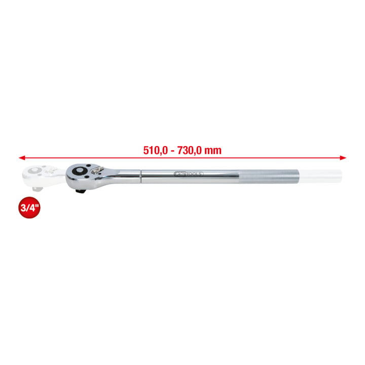 KS Tools 3/4" CHROMEplus Teleskop-Umschaltknarre, 24 Zahn