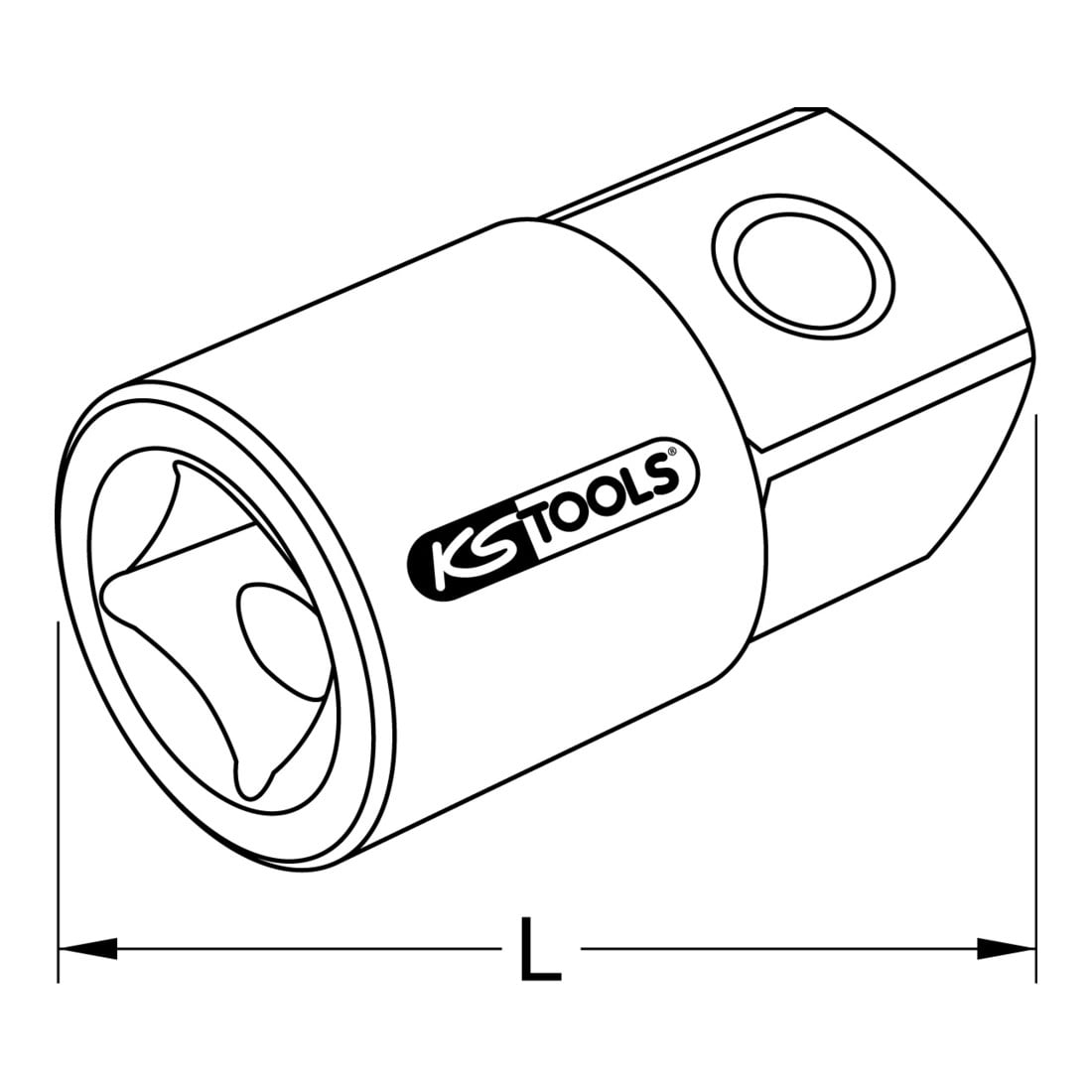 KS Tools 3/4" CHROMEplus Vergrößerungsadapter, 3/4"Fx1"M