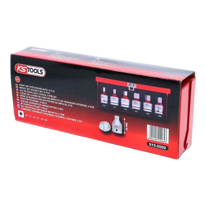 KS Tools 3/4" dopsleutelset, 6 stuks, 14-24mm