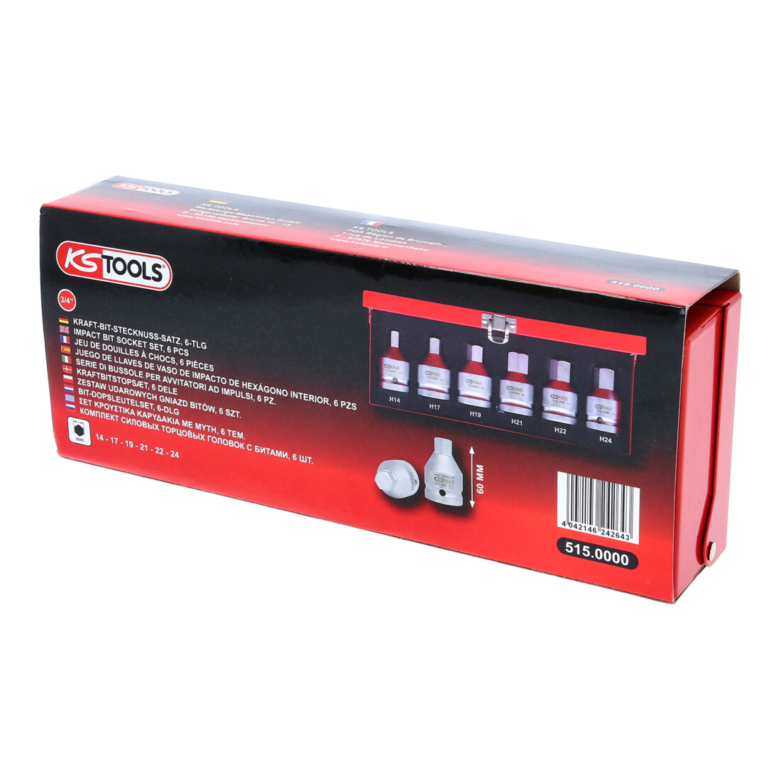 KS Tools 3/4" dopsleutelset, 6 stuks, 14-24mm