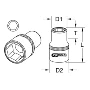 KS Tools 3/4" hexagonale, courte, 54mm-3