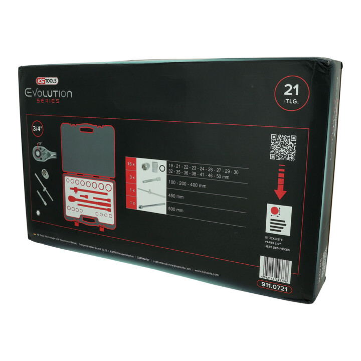 KS Tools 3/4 inch dopsleutelset, 21-delig zeskant
