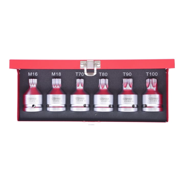 KS Tools 3/4" Jeu d'embouts à choc XZN+TX, avec perçage, 6 pcs.