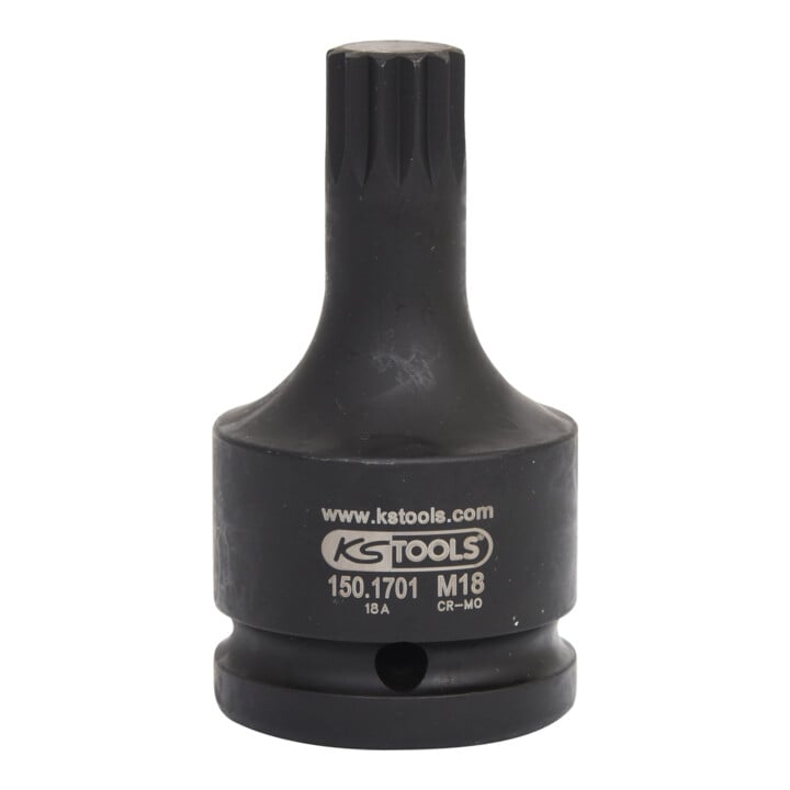 KS Tools 3/4" krachtdop bit voor meertands (XZN®) schroeven, kort