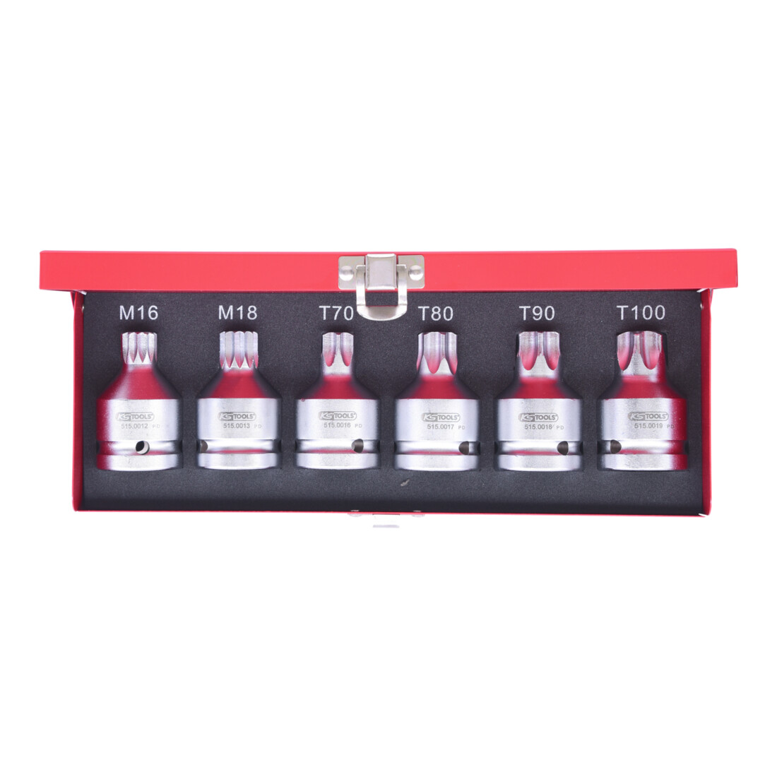 KS Tools 3/4" krachtdop bitset, 6 stuks, TX+Multi-tands, met gat