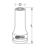 KS Tools 3/4" koppelbus TX, lang-2