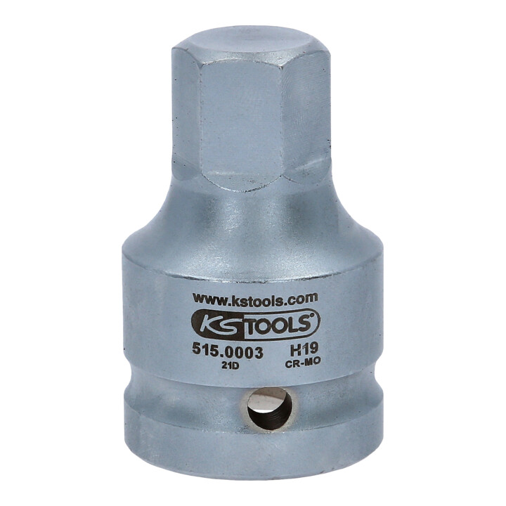 KS Tools 3/4" Kraft-Bit-Stecknuss Innensechskant kurz, 19mm