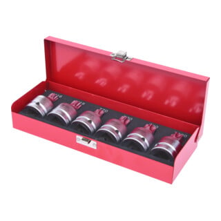 KS Tools 3/4" Kraft-Bit-Stecknuss-Satz, 6-teilig, TX+Vielzahn, mit Bohrung