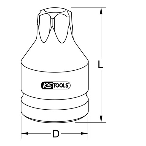 KS Tools 3/4" Kraft-Bit-Stecknuss TX mit Bohrung, kurz