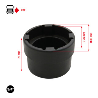 KS Tools 3/4" Nutmuttern-Schlüssel mit 4 Zapfen für DAF, Innenzapfen Ø 66,8 mm