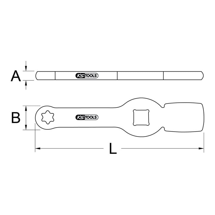 KS Tools 3/4" Schlag-TX-E-Schlüssel mit 2 Schlagflächen, E18