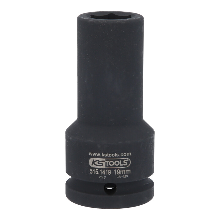 KS Tools 3/4" Sechskant-Kraft-Stecknuss, lang, 19mm