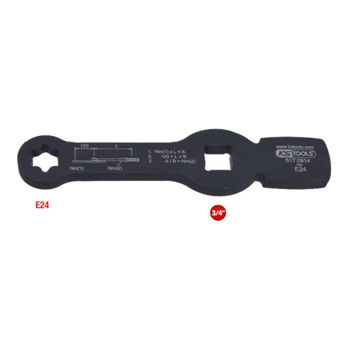 KS Tools 3/4" impact Torx E sleutel met 2 slagvlakken