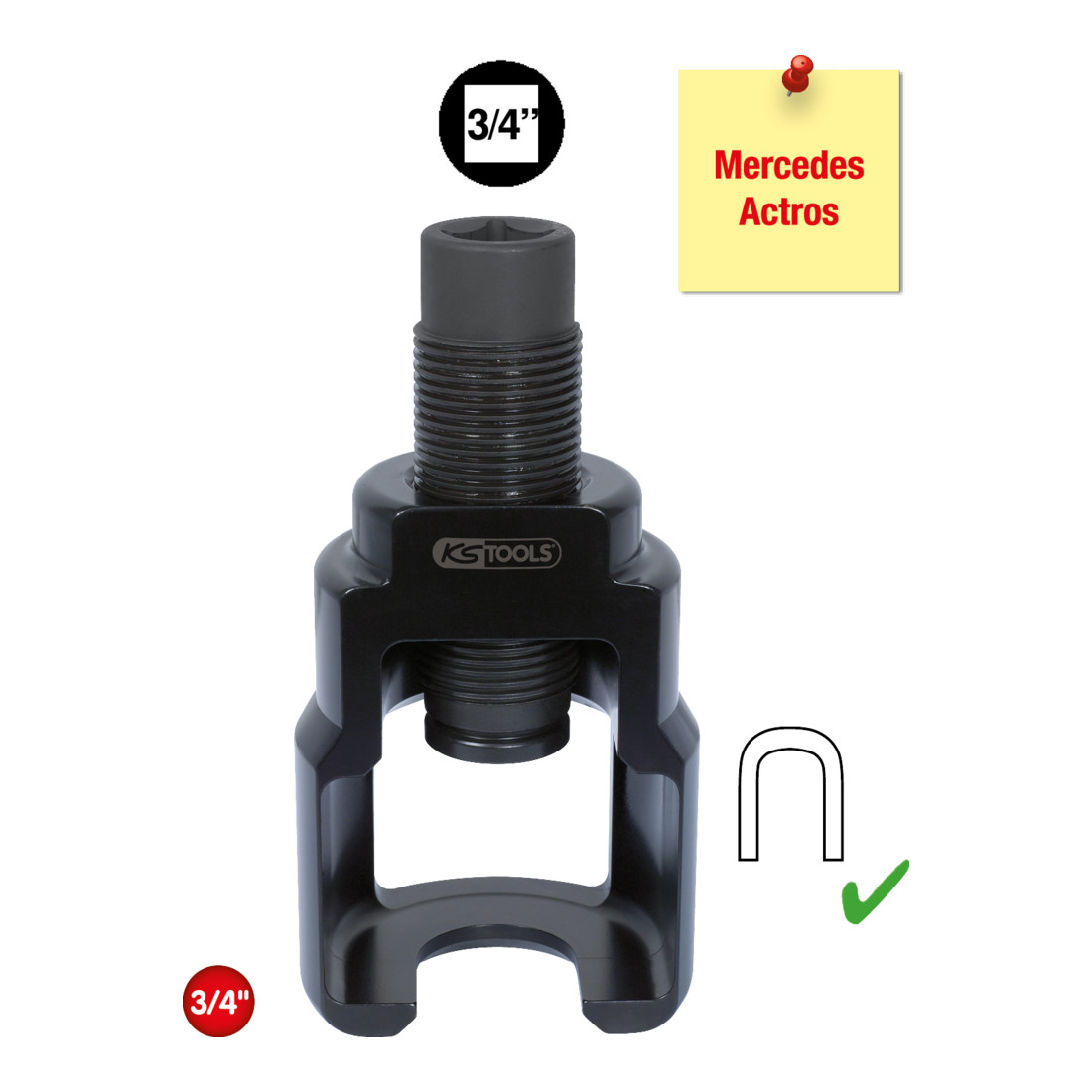 KS Tools 3/4" Vibro-impact universele kogelgewrichtstrekker Klok 42 x 98 mm