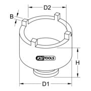 KS Tools 3/4 Zoll KM-Nutmuttern-Schlüssel KM10, Zapfen außenliegend-3