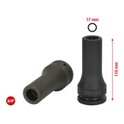 KS Tools 3/4 Zoll Kraft-Stecknuss Vielzahn, lang, 17mm