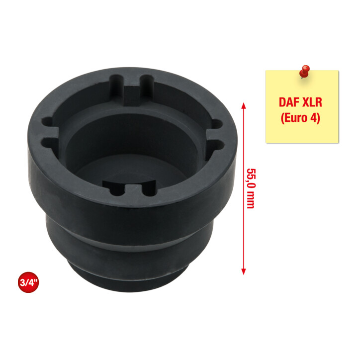 KS Tools 3/4 Zoll Nutmuttern-Schlüssel mit 4 Zapfen für DAF, Innenzapfen D. 50 mm