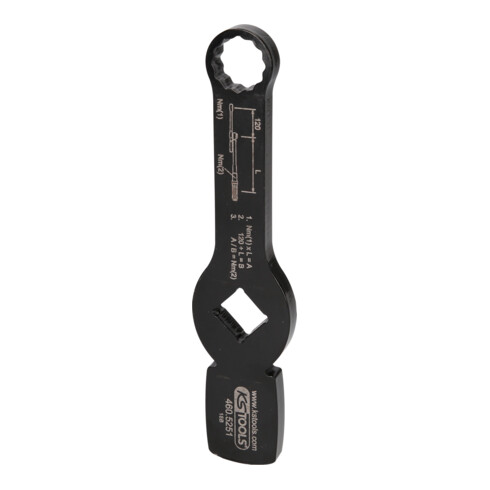 KS Tools 3/4 Zoll Schlag-Zwölfkant-Schlüssel mit 2 Schlagflächen, 21 mm