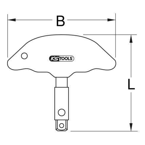 KS Tools 3/8"+1/2" T-greep aandrijving vierkant