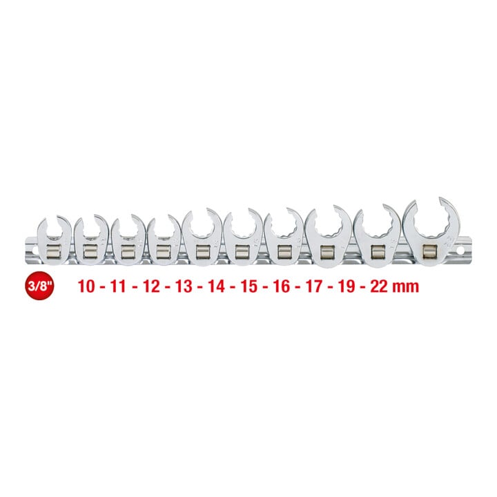 KS Tools 3/8" 12-kant-Einsteck-Maulschlüssel-Satz, 10-teilig10-22mm