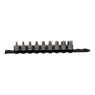 KS Tools 3/8" bit-dop inbus, kort, 9-dlg, 4 - 14 mm