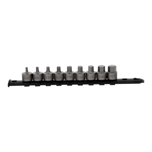 KS Tools 3/8" bit-dop inbus, kort, 9-dlg, 4 - 14 mm