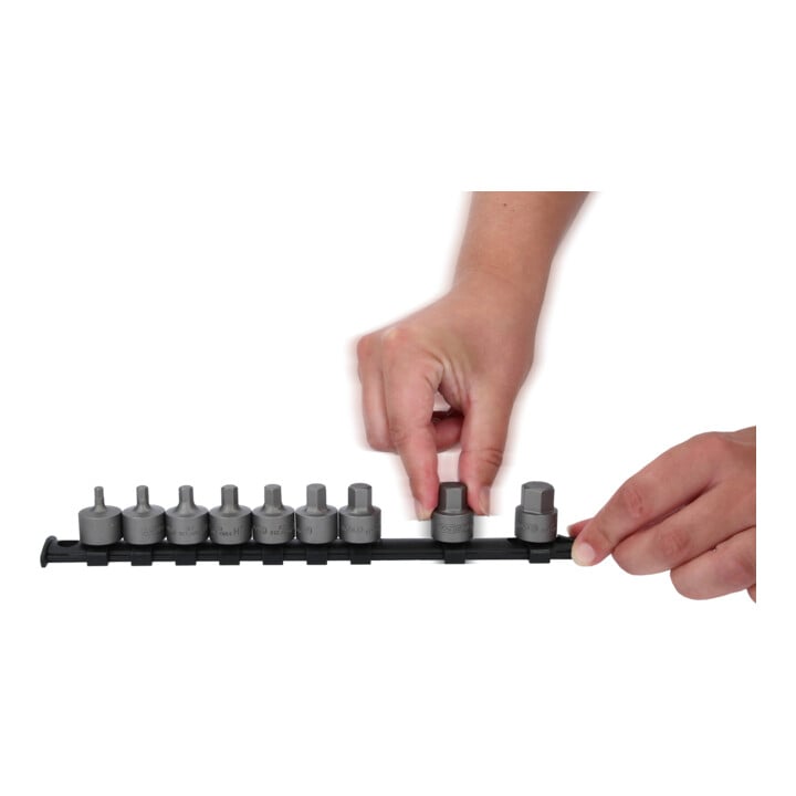 KS Tools 3/8" bit-dop inbus, kort, 9-dlg, 4 - 14 mm