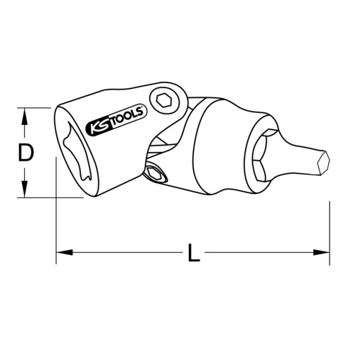 KS Tools 3/8" Bit-Stecknuss mit Gelenk für Innensechskant-Schrauben am Bremssattel, 7mm