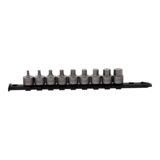 KS Tools 3/8" Bit-Stecknuss-Satz Innensechskant, kurz, 9-tlg, 4-14mm
