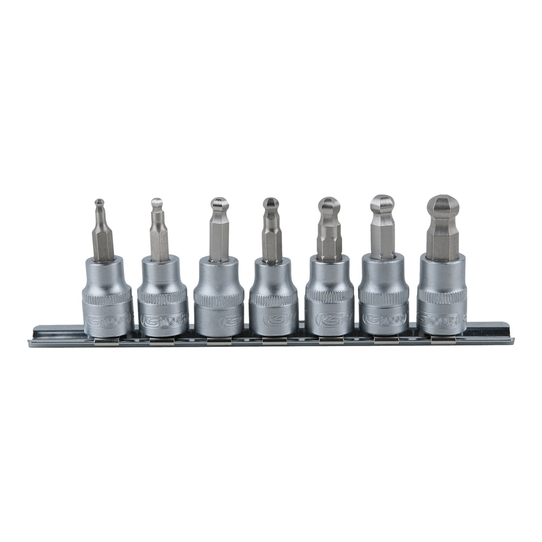 KS Tools 3/8" Bit-Stecknuss-Satz Innensechskant mit Kugelkopf, 7-teilig