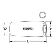 KS Tools 3/8" Bithalter mit Schutzisolierung für 8 mm Bits-3