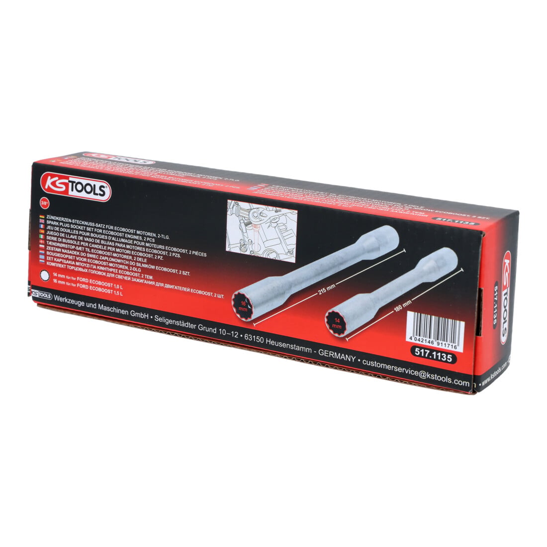KS Tools 3/8"bougiedopset voor EcoBoost-motoren, 2-dlg