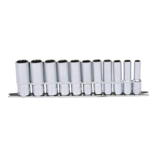 KS Tools 3/8" CHROMEplus 12-kant-Stecknuss-Satz, lang, 11-teilig 8-19mm