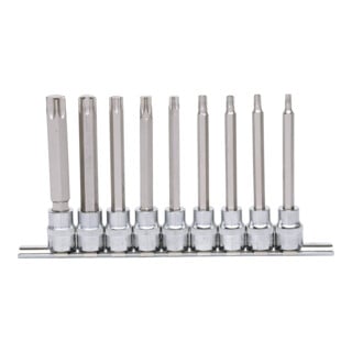 KS Tools 3/8" CHROMEplus bit dopsleutelset TX, lang, 9 delig T20-T60