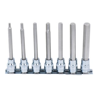 KS Tools 3/8" CHROMEplus Bit-Stecknuss-Satz Innensechskant, 7-teilig 4-12mm,lang