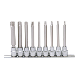 KS Tools 3/8" CHROMEplus Bit-Stecknuss-Satz TX, lang, 9-teilig T20-T60