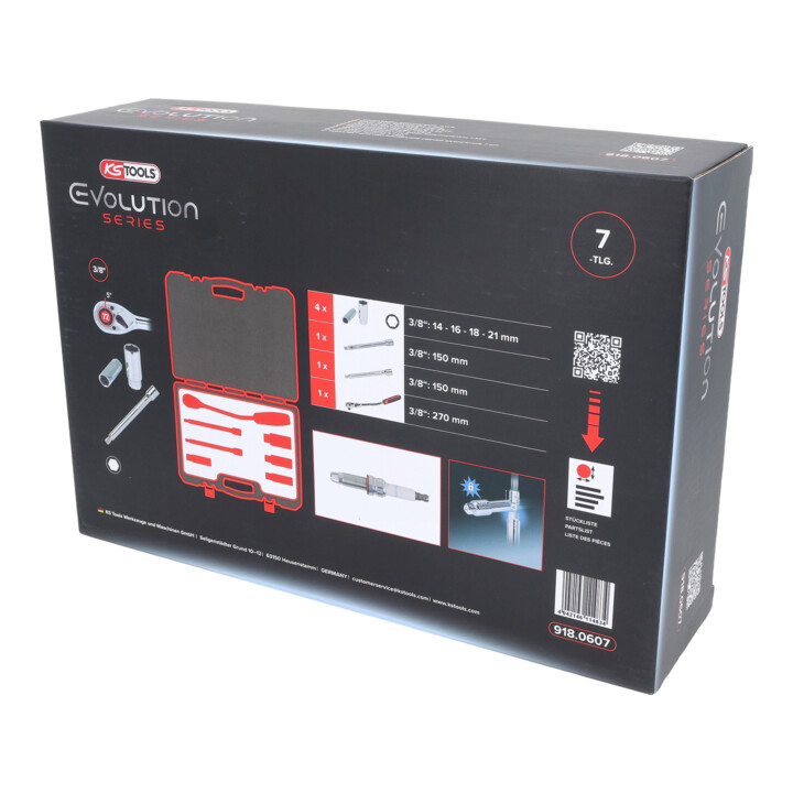 KS Tools 3/8" CHROMEplus bougie service set, 7 stuks