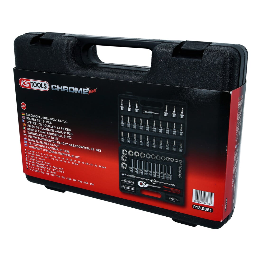 KS Tools 3/8" CHROMEplus Coffret de douilles, 61 pcs.