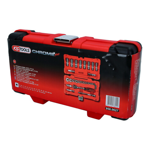 KS Tools 3/8" CHROMEplus dopsleutelset, 27-delig.