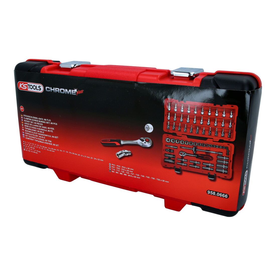 KS Tools 3/8" CHROMEplus dopsleutelset, 66-delig.