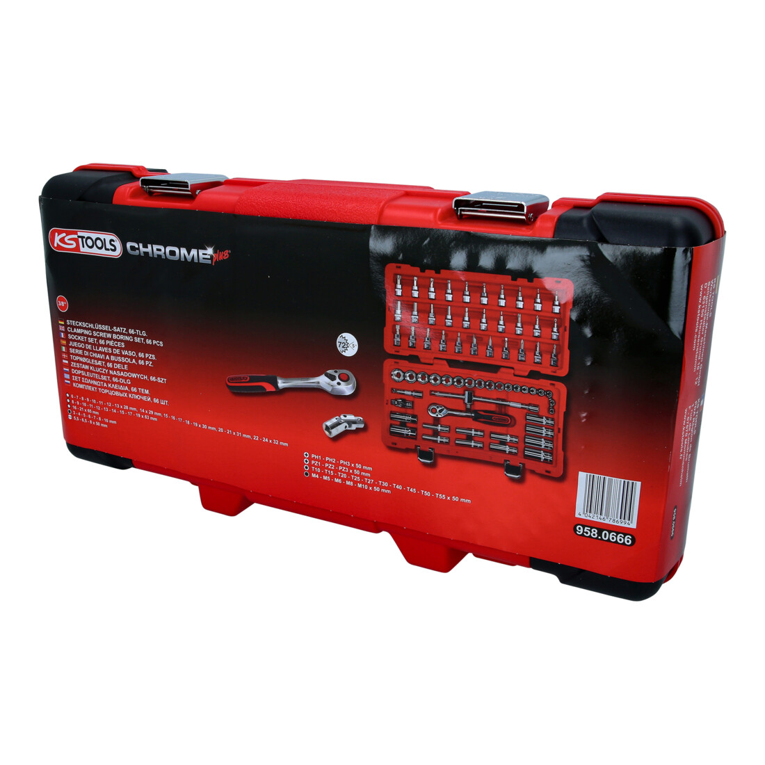KS Tools 3/8" CHROMEplus dopsleutelset, 66-delig.