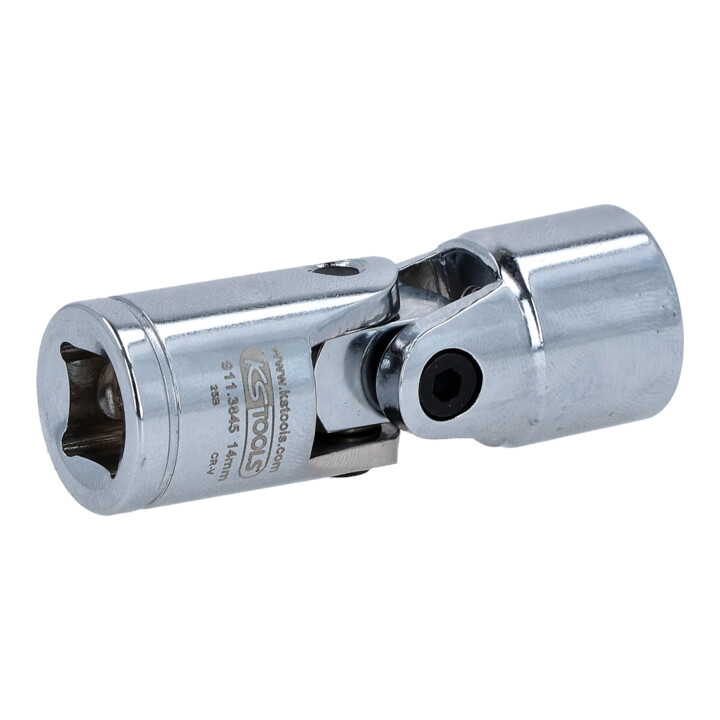 KS Tools 3/8" CHROMEplus inbus met scharnier, 14mm