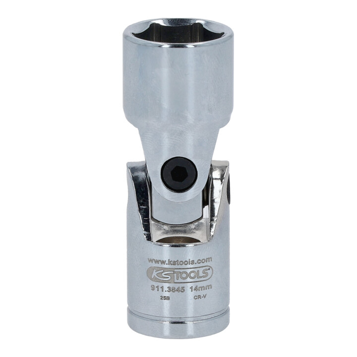 KS Tools 3/8" CHROMEplus inbus met scharnier, 14mm