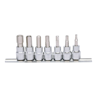 KS Tools 3/8" CHROMEplus inbusbitset, 7 delig 4-12mm