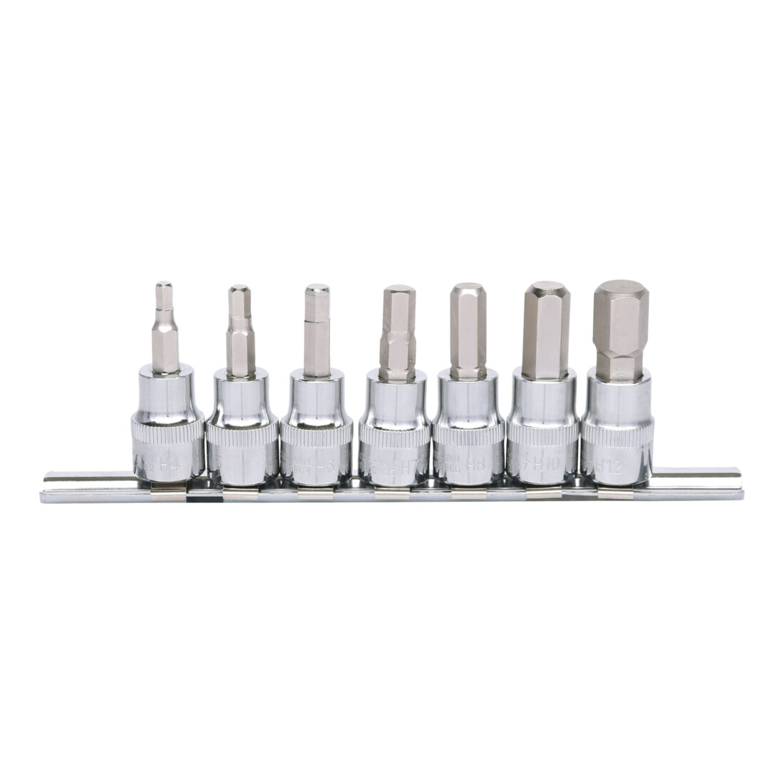 KS Tools 3/8" CHROMEplus inbusbitset, 7 delig 4-12mm