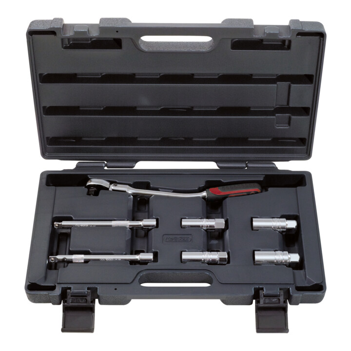 KS Tools 3/8" CHROMEplus Zündkerzen-Service-Satz, 7-teilig
