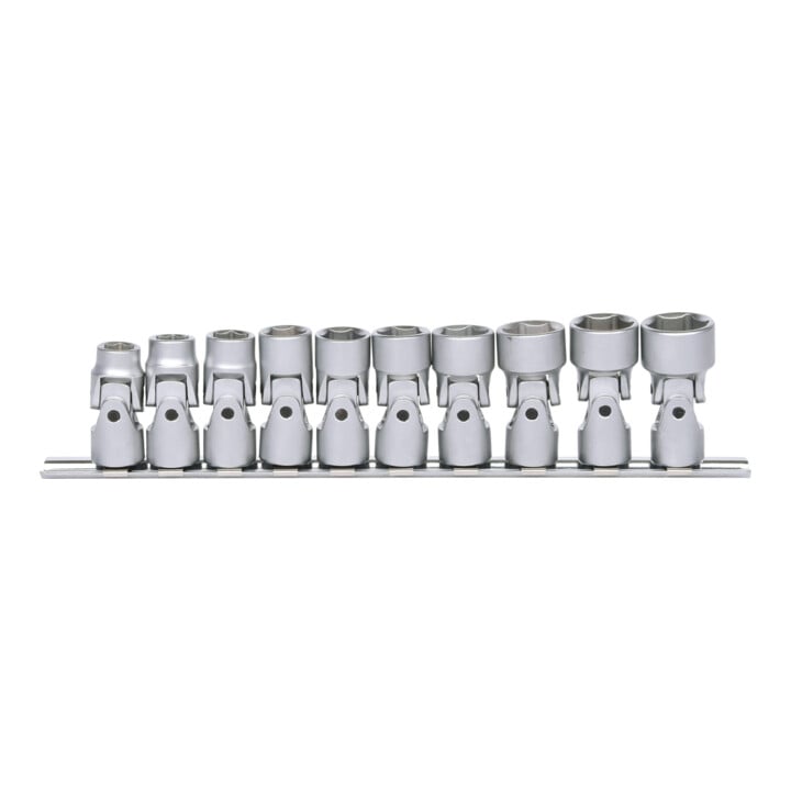 KS Tools 3/8" CLASSIC Sechskant-Stecknuss-Satz mit Gelenk, 10-teilig10-19mm