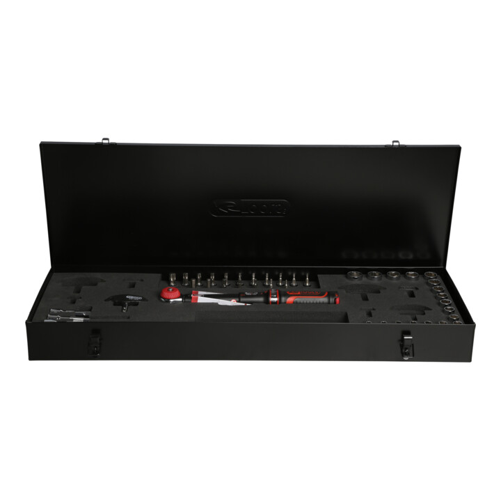 KS Tools 3/8" Coffret de clés dynamométriques ERGOTORQUE®precision 10-50 Nm à carré d'entraînement bouton, 41 pcs.