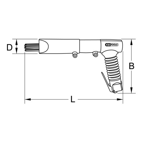 KS Tools 3/8" Dérouilleur à aiguilles pneumatique, max.6,3bar, 1/4"PT